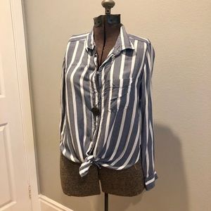 American Eagle Striped Front Button Shirt